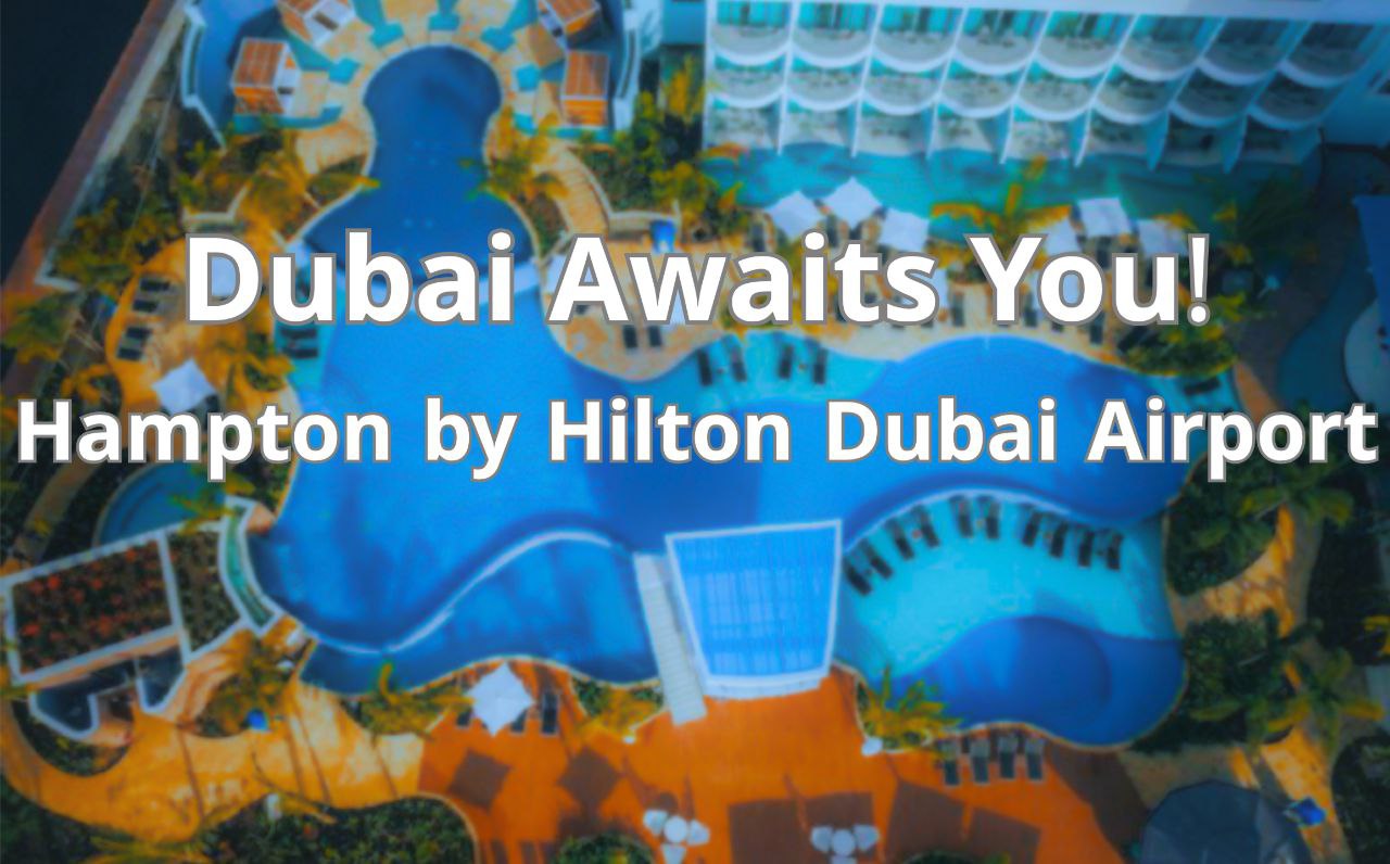 مسبح خارجي في فندق Hampton by Hilton Dubai Airport بتصميم عصري ومناسب للاسترخاء قبل السفر